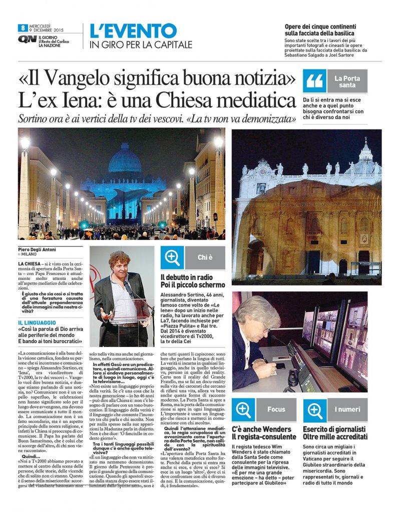 Quotidiano nazionale: Il Vangelo significa buona notizia