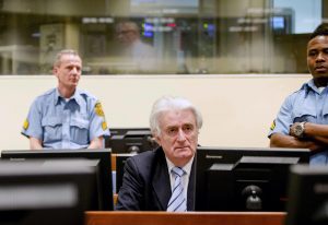 Radovan Karadzic at the International Criminal Tribunal for Former Yugoslavia (ICTY) in The Hague