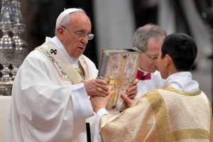 Pope Francis celebrates Crisma mass