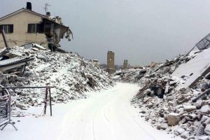 Terremoto: intensa nevicata ad Amatrice e Accumoli