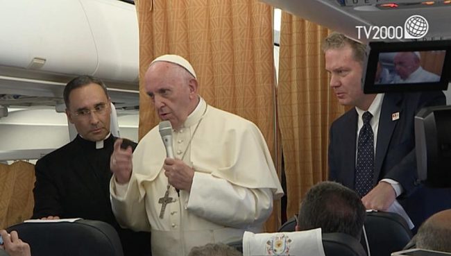 conferenza stampa Papa Francesco