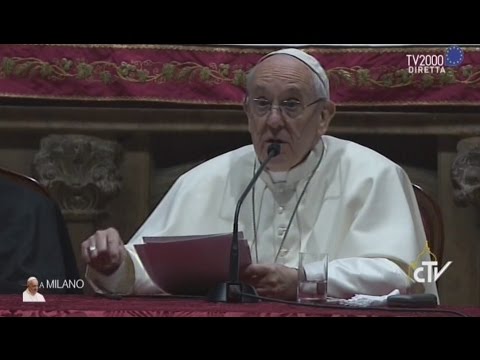 Papa Francesco a Milano - Incontro con i sacerdoti e i consacrati nel Duomo